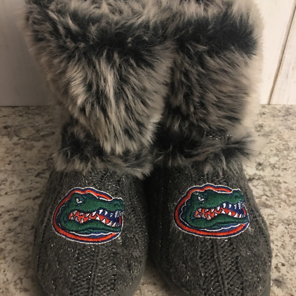 Florida gators furry boot slippers